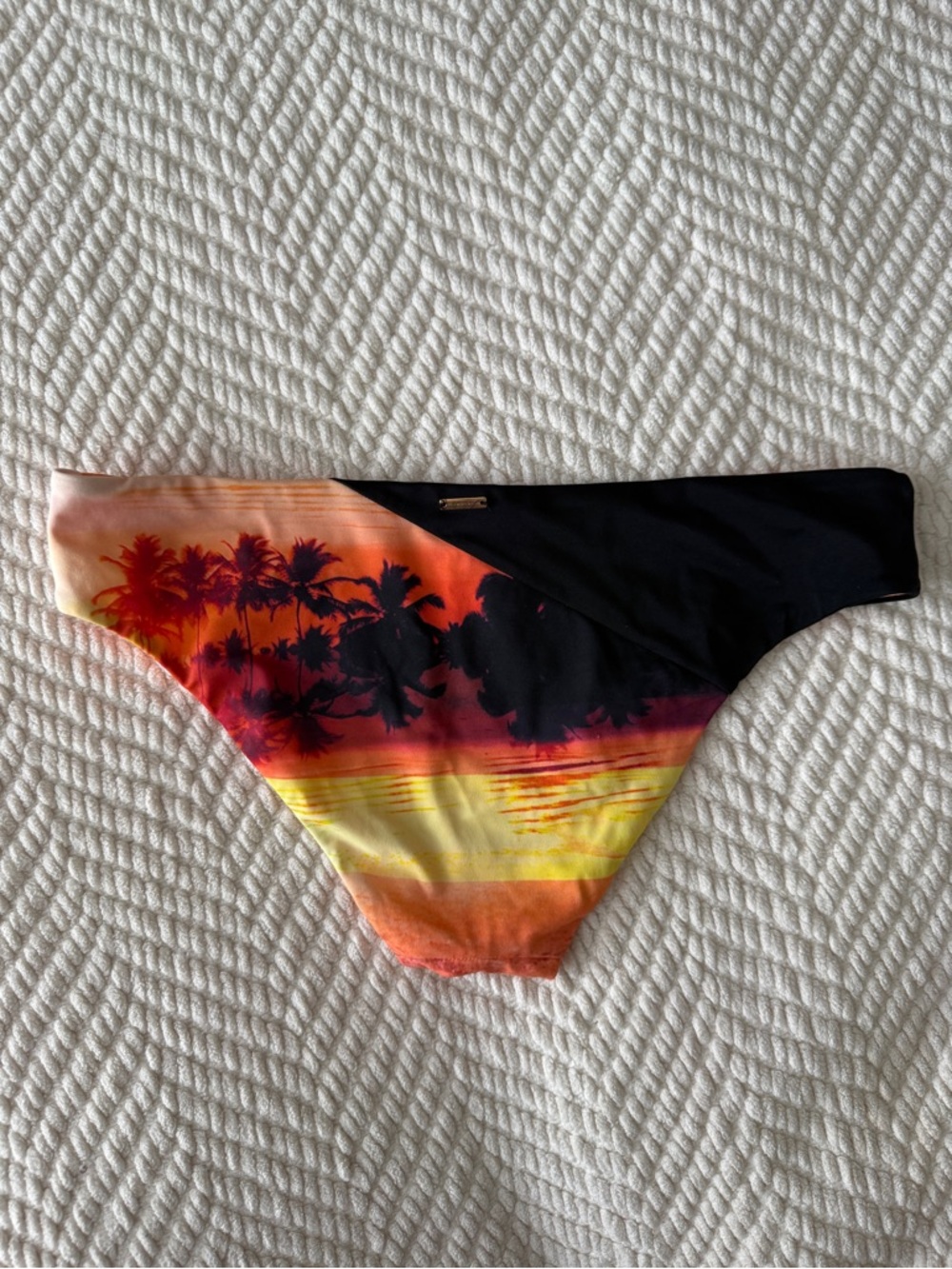 Victoria's Secret Orange & Black Sunset Palm Bikini Bottom - Picture 2 of 4